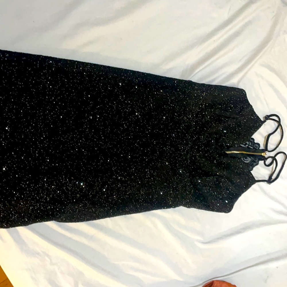 Black mini dress with sparkles
